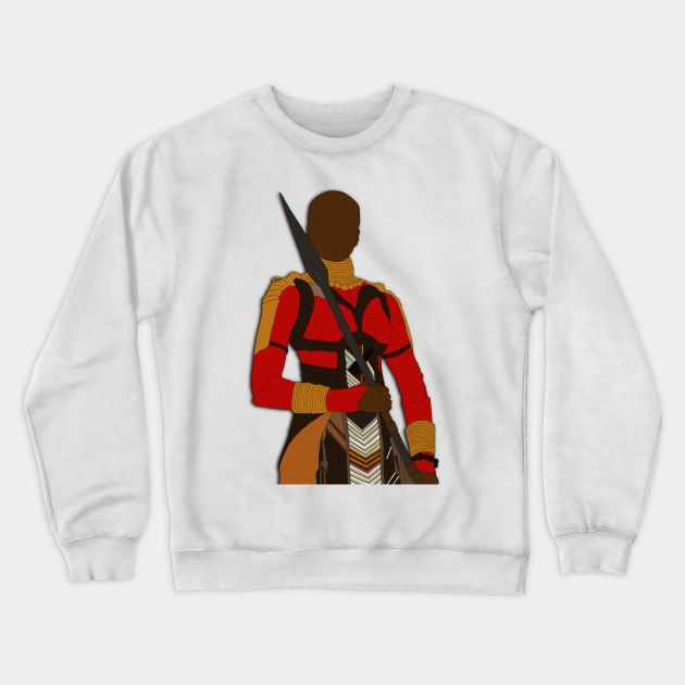 Okoye Dora Milaje Black panther Fan Art Sticker Crewneck Sweatshirt by tayelectronica